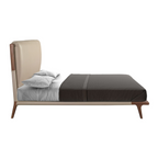 Angel Cerdá 7194 – Luxe tweepersoonsbed in nerts-kleurig ecoleer