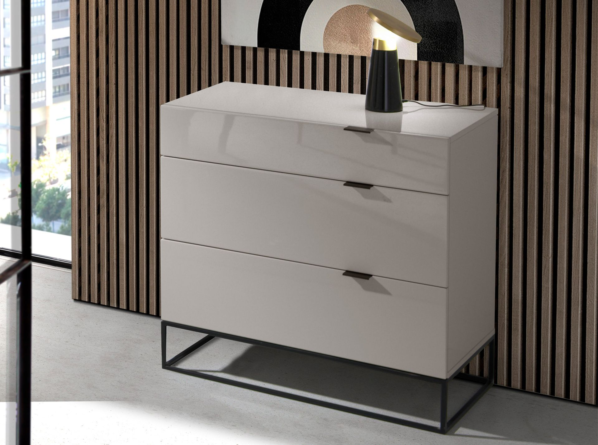 Angel Cerdá 8028 – Luxe tafellamp van zwart marmer en goudkleurig staal