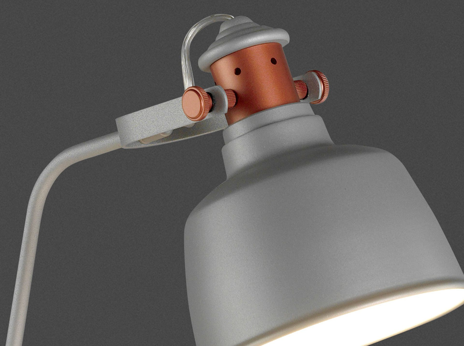 Angel Cerdá 8033 – Moderne tafellamp in grijs staal met bronzen accenten