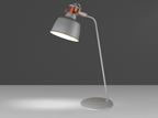 Angel Cerdá 8033 – Moderne tafellamp in grijs staal met bronzen accenten