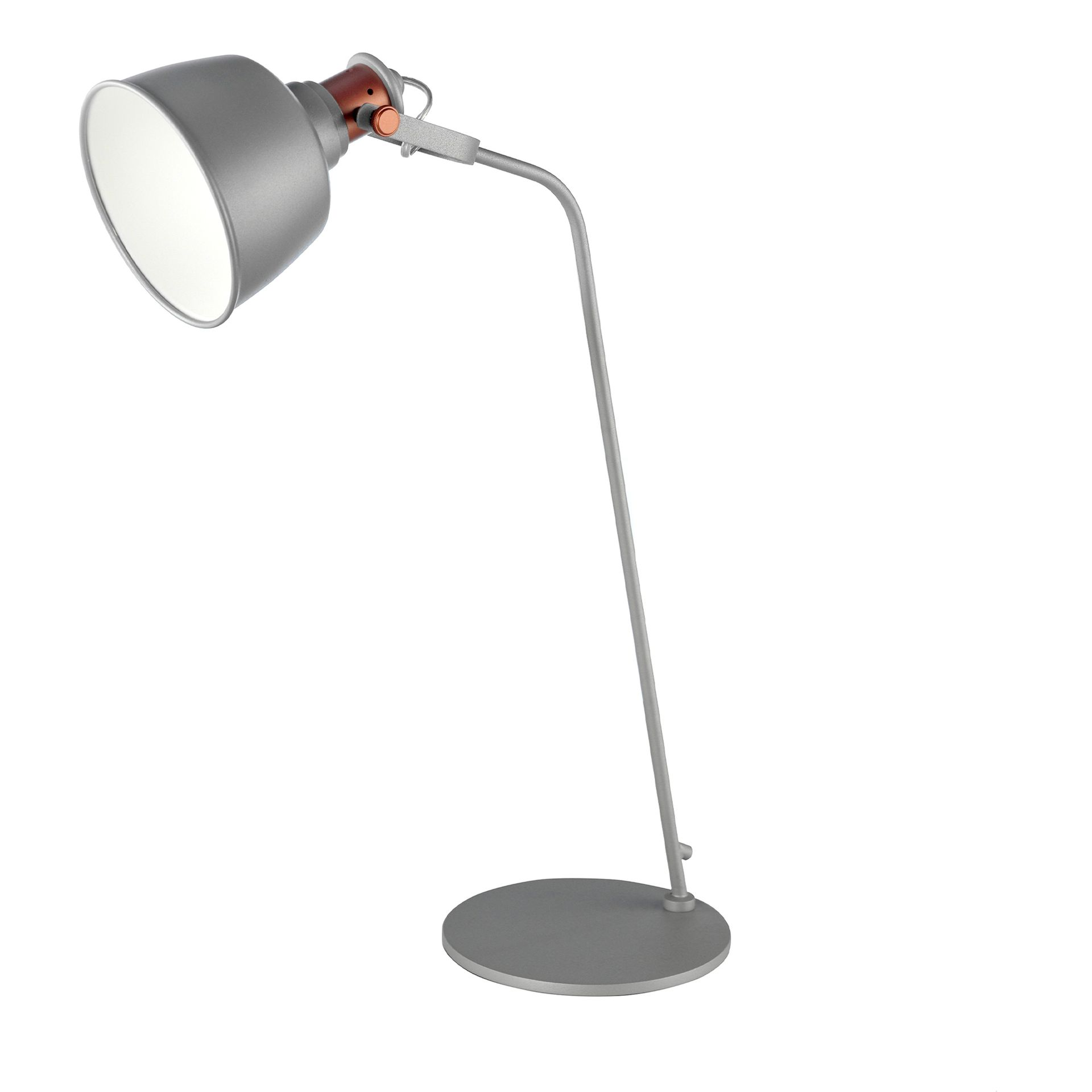 Angel Cerdá 8033 – Moderne tafellamp in grijs staal met bronzen accenten