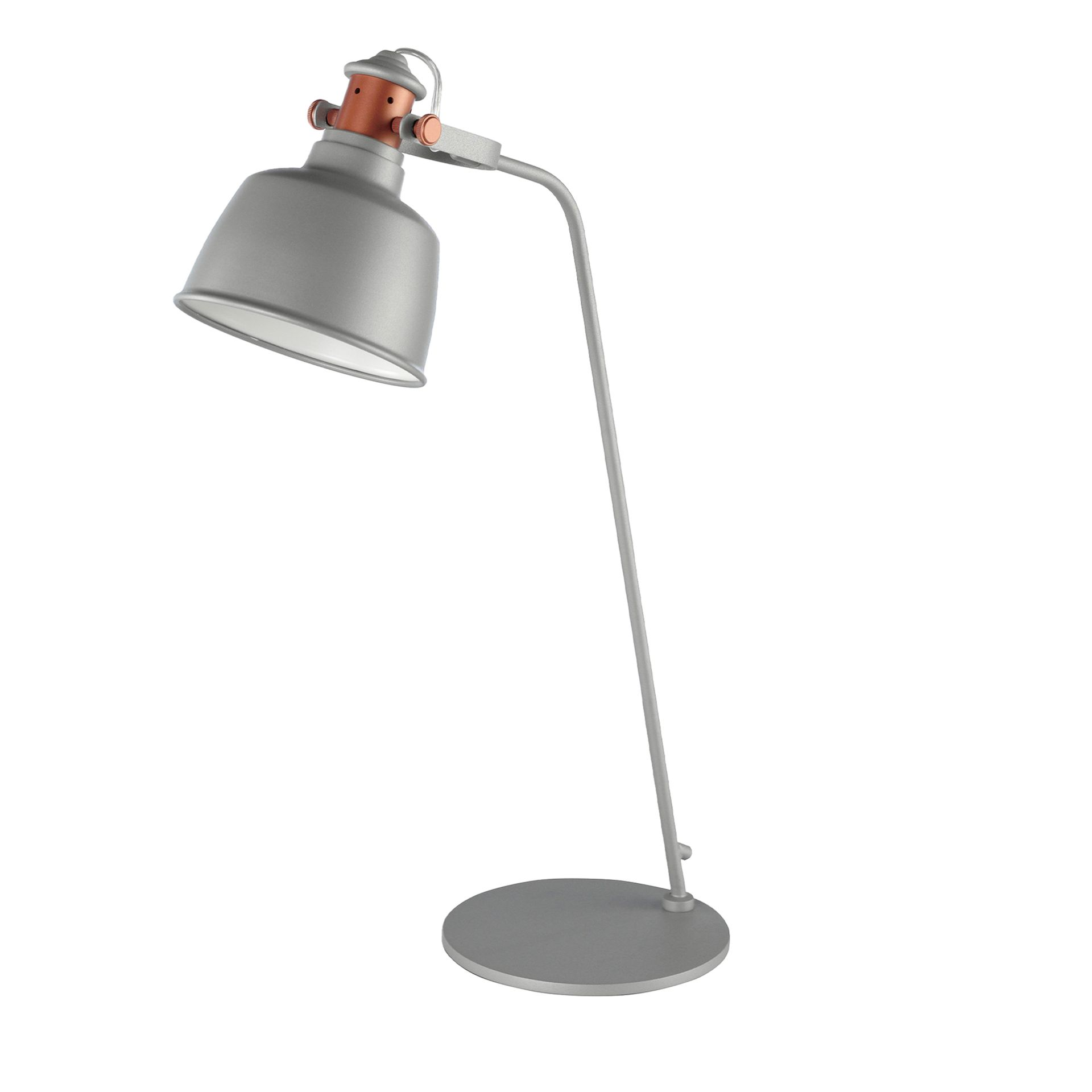 Angel Cerdá 8033 – Moderne tafellamp in grijs staal met bronzen accenten