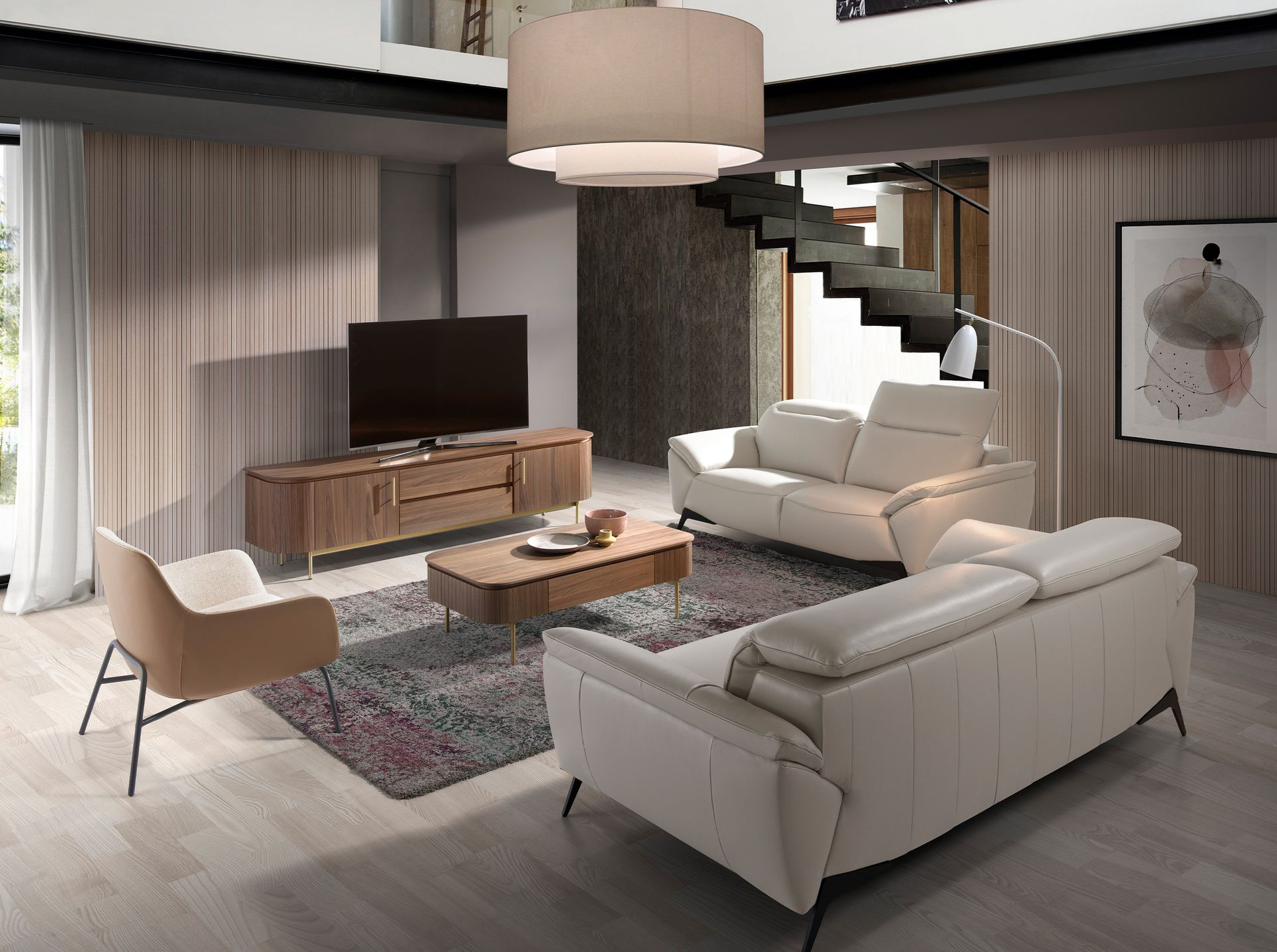 Angel Cerdá 8036 – Moderne Vloerlamp van Marmer en Wit Staal