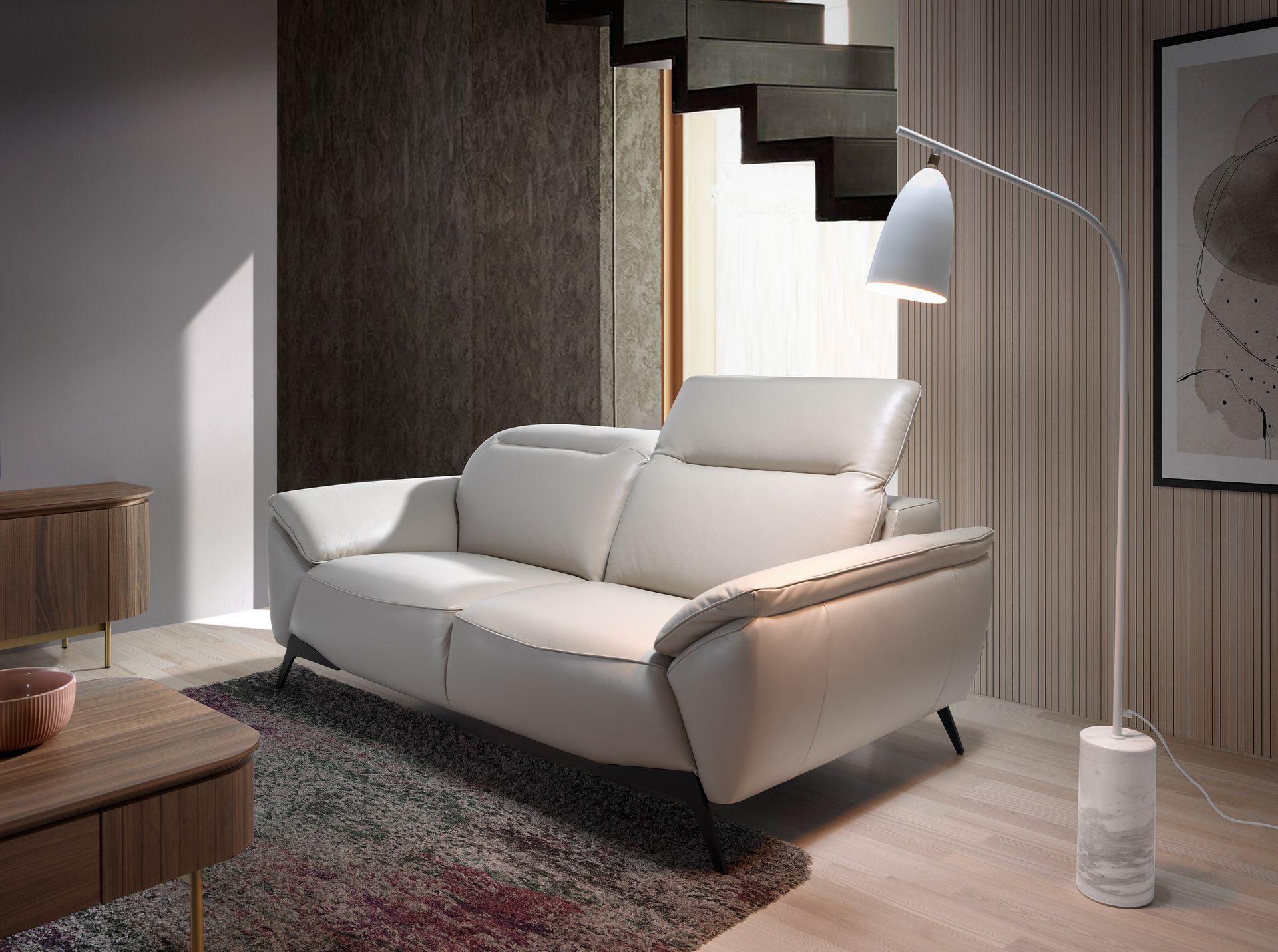Angel Cerdá 8036 – Moderne Vloerlamp van Marmer en Wit Staal