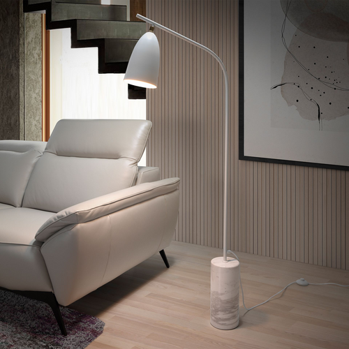 Angel Cerdá 8036 – Moderne Vloerlamp van Marmer en Wit Staal