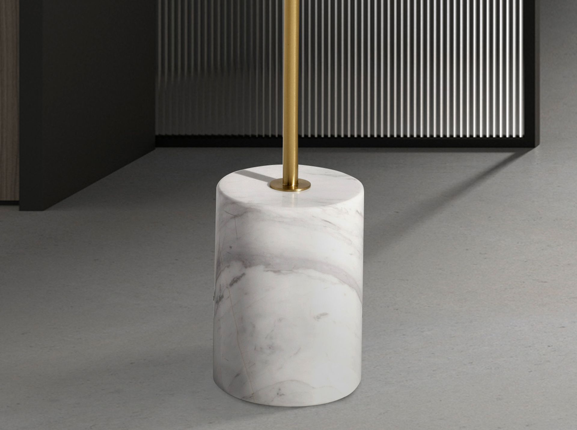 Angel Cerdá 8048 – Luxe Vloerlamp van Wit Marmer, Verguld Staal en Wit Glas