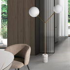 Angel Cerdá 8048 – Luxe Vloerlamp van Wit Marmer, Verguld Staal en Wit Glas