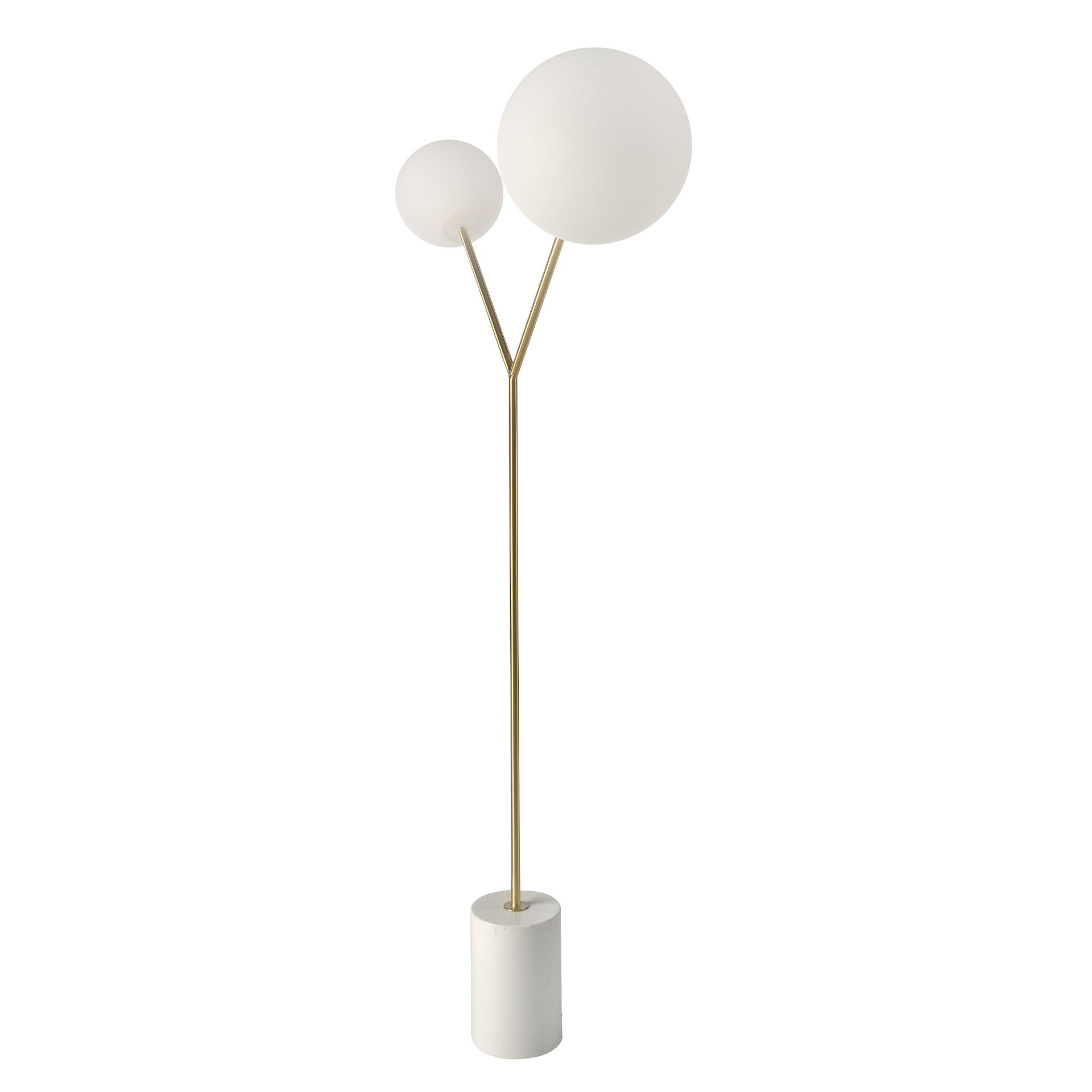 Angel Cerdá 8048 – Luxe Vloerlamp van Wit Marmer, Verguld Staal en Wit Glas