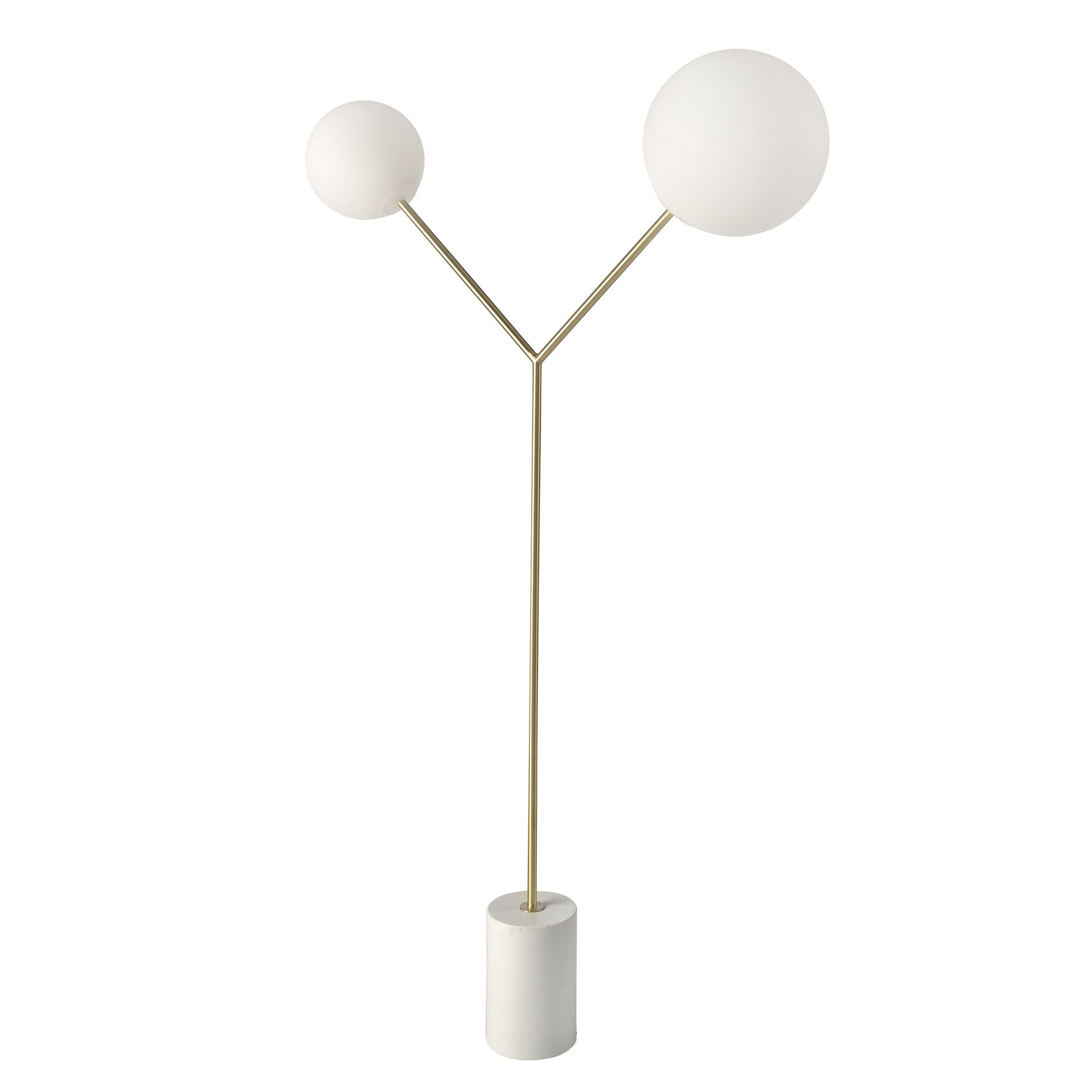 Angel Cerdá 8048 – Luxe Vloerlamp van Wit Marmer, Verguld Staal en Wit Glas