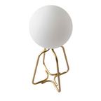 Angel Cerdá 8049 – Elegante tafellamp van goudkleurig staal en wit glas