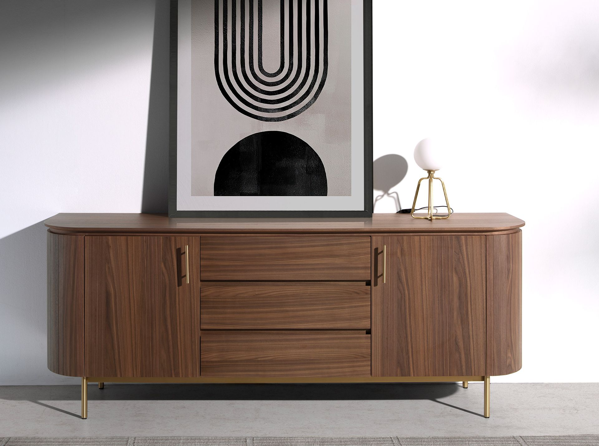 Angel Cerdá 8049 – Elegante tafellamp van goudkleurig staal en wit glas
