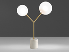 Angel Cerdá 8050 – Luxe Tafellamp van Wit Marmer, Goudkleurig Staal en Wit Glas