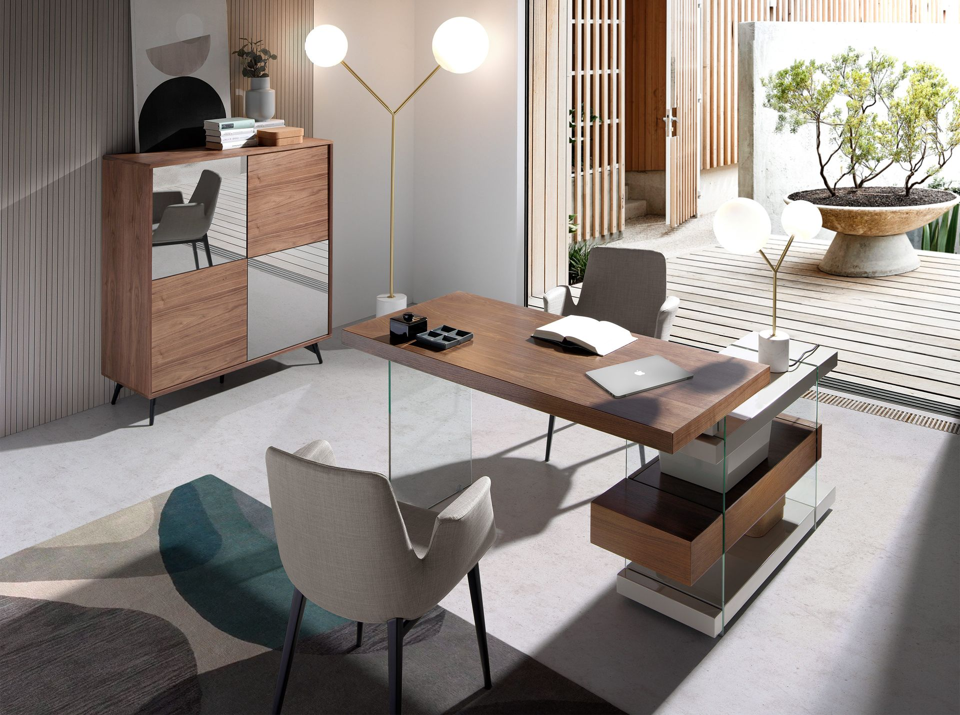 Angel Cerdá 8050 – Luxe Tafellamp van Wit Marmer, Goudkleurig Staal en Wit Glas