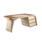 Angel Cerdá 3268 - Design Bureau Walnoot met Crème Kunstleer en Laden