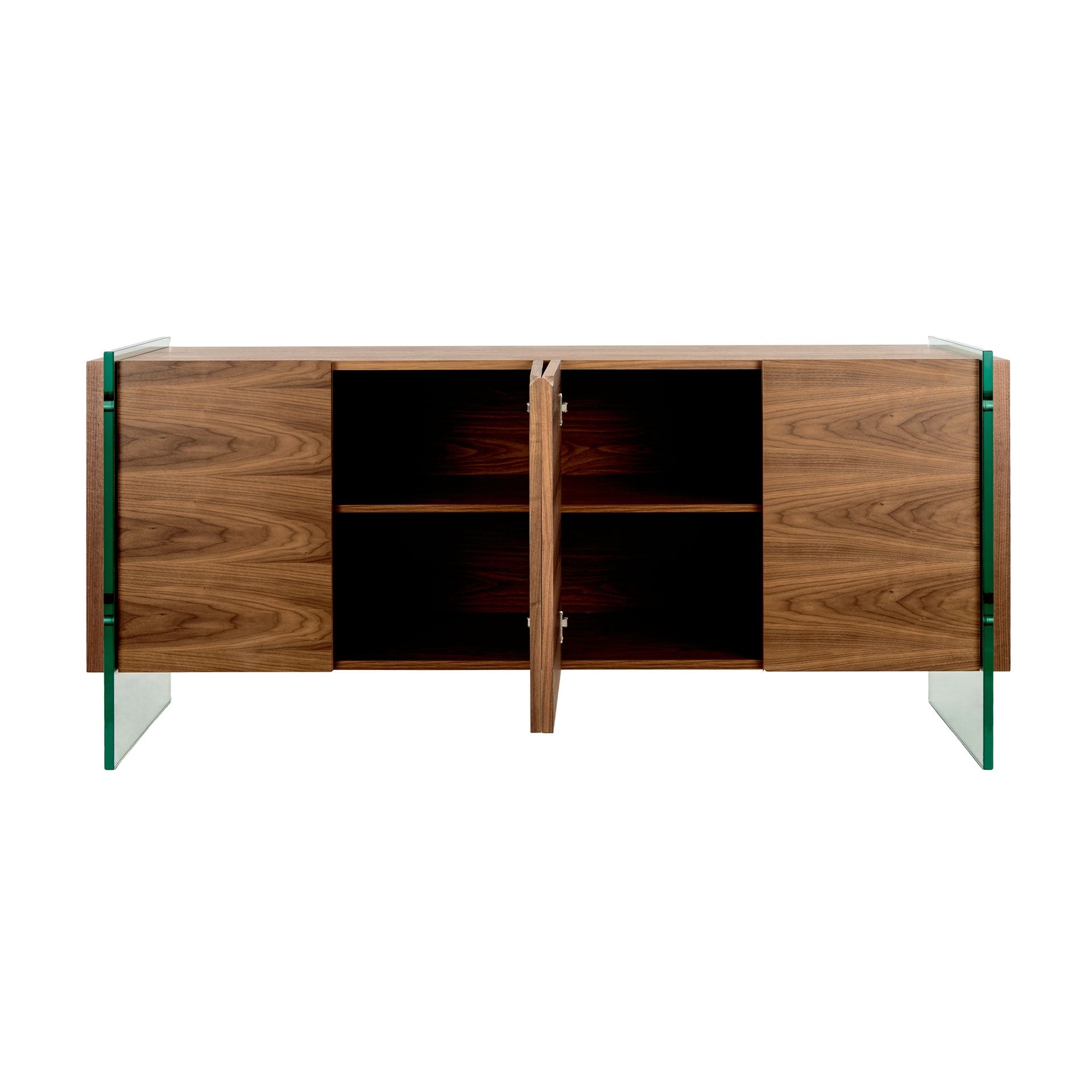Angel Cerdá 3057 - Modern Dressoir Walnoot met Gehard Glas